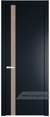 Глухая дверь ProfilDoors 18PW вставка Дуб Сонома с молдингом Серебро (Нэви Блу (RAL 7016))