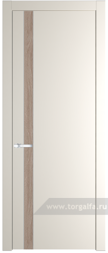 Глухая дверь ProfilDoors 18PW вставка Дуб Сонома с молдингом Серебро (Перламутр белый)