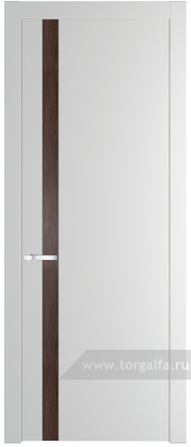 Глухая дверь ProfilDoors 18PW вставка Дуб Тобакко с молдингом Серебро (Крем Вайт (RAL 120-02))