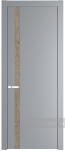 Глухая дверь ProfilDoors 18PW вставка Каштан темный с молдингом Серебро (Смоки (RAL 870-02))