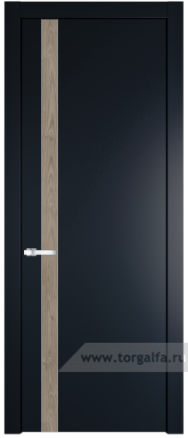 Глухая дверь ProfilDoors 18PW вставка Каштан темный с молдингом Серебро (Нэви Блу (RAL 7016))