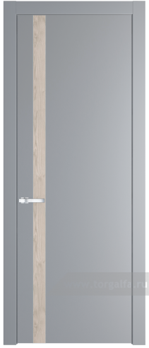Глухая дверь ProfilDoors 18PW вставка Каштан светлый с молдингом Серебро (Смоки (RAL 870-02))
