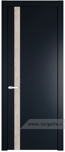 Глухая дверь ProfilDoors 18PW вставка Каштан светлый с молдингом Серебро (Нэви Блу (RAL 7016))