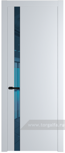 Дверь со стеклом ProfilDoors 18PW Зеркало Blue с молдингом Черный матовый (Вайт (RAL 110 96 02))