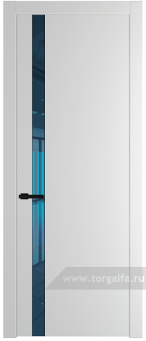 Дверь со стеклом ProfilDoors 18PW Зеркало Blue с молдингом Черный матовый (Крем Вайт (RAL 120-02))
