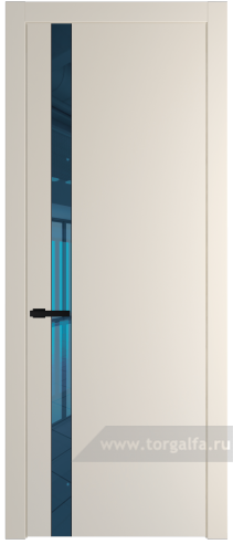 Дверь со стеклом ProfilDoors 18PW Зеркало Blue с молдингом Черный матовый (Кремовая Магнолия (RAL 120-04))