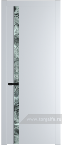 Дверь со стеклом ProfilDoors 18PW Атриум серебро с молдингом Черный матовый (Вайт (RAL 110 96 02))