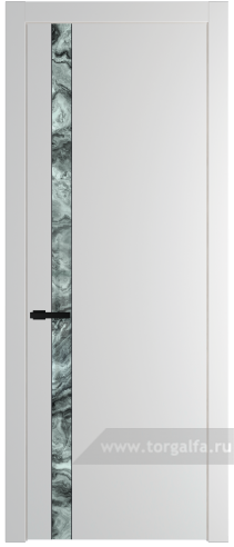 Дверь со стеклом ProfilDoors 18PW Атриум серебро с молдингом Черный матовый (Крем Вайт (RAL 120-02))