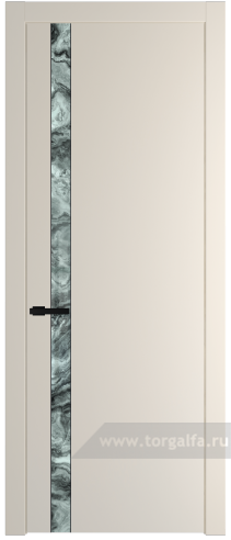 Дверь со стеклом ProfilDoors 18PW Атриум серебро с молдингом Черный матовый (Кремовая Магнолия (RAL 120-04))