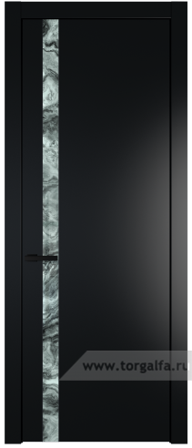 Дверь со стеклом ProfilDoors 18PW Атриум серебро с молдингом Черный матовый (Блэк)