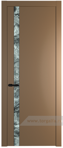 Дверь со стеклом ProfilDoors 18PW Атриум серебро с молдингом Черный матовый (Перламутр золото)