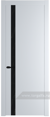 Дверь со стеклом ProfilDoors 18PW Неро мрамор с молдингом Черный матовый (Вайт (RAL 110 96 02))