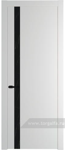 Дверь со стеклом ProfilDoors 18PW Неро мрамор с молдингом Черный матовый (Крем Вайт (RAL 120-02))
