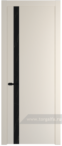 Дверь со стеклом ProfilDoors 18PW Неро мрамор с молдингом Черный матовый (Кремовая Магнолия (RAL 120-04))