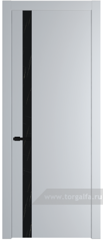 Дверь со стеклом ProfilDoors 18PW Неро мрамор с молдингом Черный матовый (Лайт Грей (RAL 870-01))