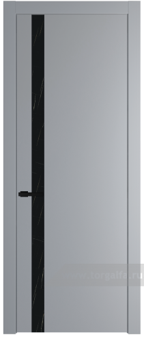 Дверь со стеклом ProfilDoors 18PW Неро мрамор с молдингом Черный матовый (Смоки (RAL 870-02))