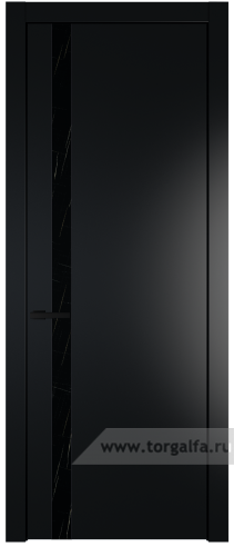 Дверь со стеклом ProfilDoors 18PW Неро мрамор с молдингом Черный матовый (Блэк)