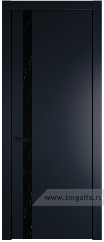 Дверь со стеклом ProfilDoors 18PW Неро мрамор с молдингом Черный матовый (Нэви Блу (RAL 7016))