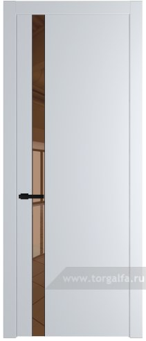 Дверь со стеклом ProfilDoors 18PW Зеркало Bronza с молдингом Черный матовый (Вайт (RAL 110 96 02))