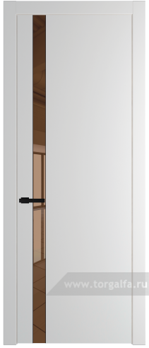 Дверь со стеклом ProfilDoors 18PW Зеркало Bronza с молдингом Черный матовый (Крем Вайт (RAL 120-02))