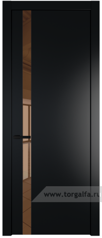 Дверь со стеклом ProfilDoors 18PW Зеркало Bronza с молдингом Черный матовый (Блэк)