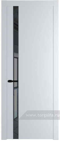 Дверь со стеклом ProfilDoors 18PW Зеркало Grey с молдингом Черный матовый (Вайт (RAL 110 96 02))