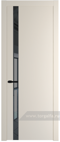 Дверь со стеклом ProfilDoors 18PW Зеркало Grey с молдингом Черный матовый (Кремовая Магнолия (RAL 120-04))