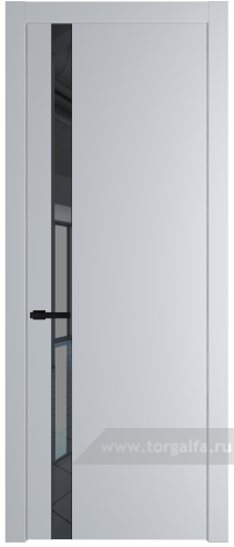 Дверь со стеклом ProfilDoors 18PW Зеркало Grey с молдингом Черный матовый (Лайт Грей (RAL 870-01))