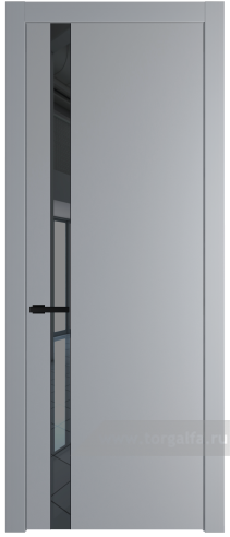 Дверь со стеклом ProfilDoors 18PW Зеркало Grey с молдингом Черный матовый (Смоки (RAL 870-02))