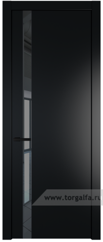 Дверь со стеклом ProfilDoors 18PW Зеркало Grey с молдингом Черный матовый (Блэк)