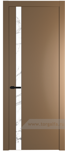 Дверь со стеклом ProfilDoors 18PW Нефи белый узор серебро с молдингом Черный матовый (Перламутр золото)
