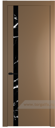 Дверь со стеклом ProfilDoors 18PW Нефи черный узор серебро с молдингом Черный матовый (Перламутр золото)
