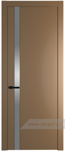 Дверь со стеклом ProfilDoors 18PW Lacobel Серебряный лак с молдингом Черный матовый (Перламутр золото)
