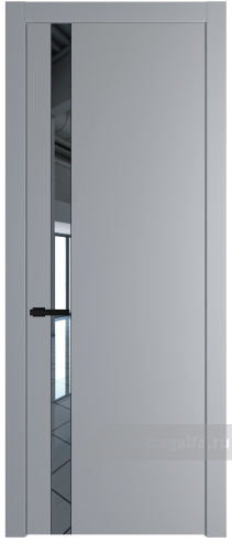 Дверь со стеклом ProfilDoors 18PW Зеркало с молдингом Черный матовый (Смоки (RAL 870-02))