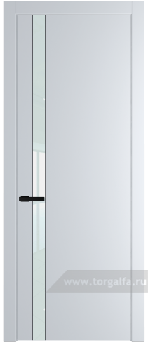 Дверь со стеклом ProfilDoors 18PW Lacobel Белый лак с молдингом Черный матовый (Вайт (RAL 110 96 02))