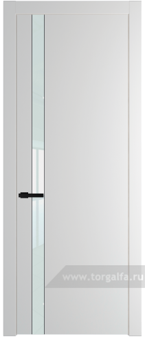 Дверь со стеклом ProfilDoors 18PW Lacobel Белый лак с молдингом Черный матовый (Крем Вайт (RAL 120-02))