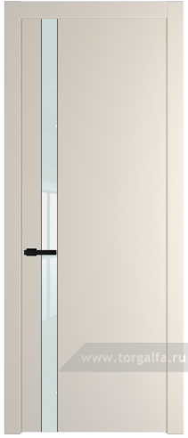 Дверь со стеклом ProfilDoors 18PW Lacobel Белый лак с молдингом Черный матовый (Кремовая Магнолия (RAL 120-04))