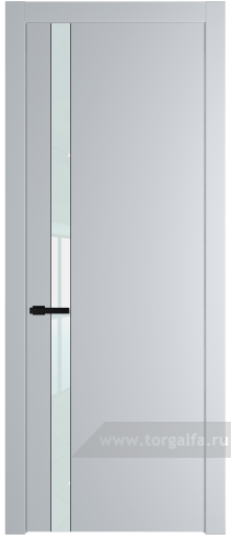 Дверь со стеклом ProfilDoors 18PW Lacobel Белый лак с молдингом Черный матовый (Лайт Грей (RAL 870-01))