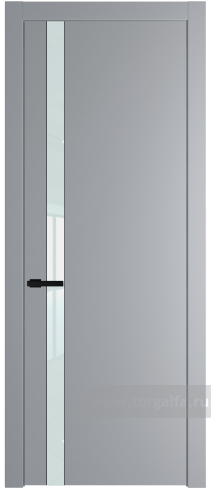 Дверь со стеклом ProfilDoors 18PW Lacobel Белый лак с молдингом Черный матовый (Смоки (RAL 870-02))