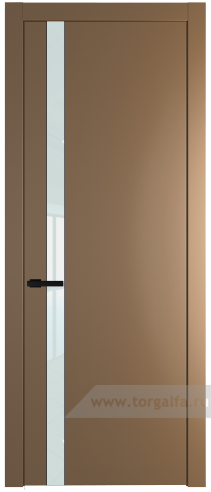 Дверь со стеклом ProfilDoors 18PW Lacobel Белый лак с молдингом Черный матовый (Блэк)