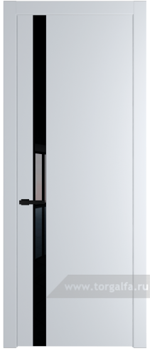 Дверь со стеклом ProfilDoors 18PW Lacobel Черный лак с молдингом Черный матовый (Вайт (RAL 110 96 02))