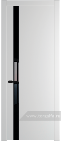 Дверь со стеклом ProfilDoors 18PW Lacobel Черный лак с молдингом Черный матовый (Крем Вайт (RAL 120-02))