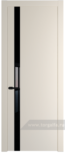 Дверь со стеклом ProfilDoors 18PW Lacobel Черный лак с молдингом Черный матовый (Кремовая Магнолия (RAL 120-04))