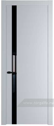 Дверь со стеклом ProfilDoors 18PW Lacobel Черный лак с молдингом Черный матовый (Лайт Грей (RAL 870-01))