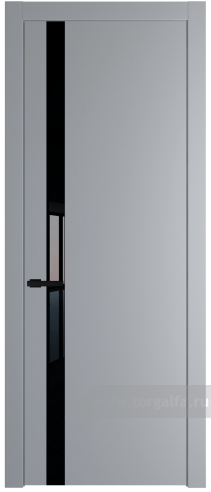 Дверь со стеклом ProfilDoors 18PW Lacobel Черный лак с молдингом Черный матовый (Смоки (RAL 870-02))