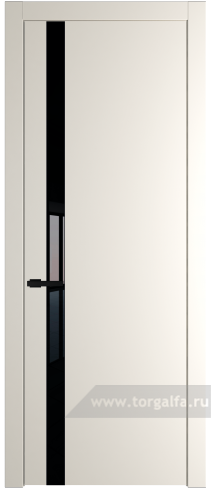 Дверь со стеклом ProfilDoors 18PW Lacobel Черный лак с молдингом Черный матовый (Перламутр белый)