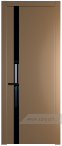 Дверь со стеклом ProfilDoors 18PW Lacobel Черный лак с молдингом Черный матовый (Перламутр золото)
