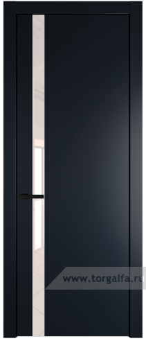 Дверь со стеклом ProfilDoors 18PW Lacobel Перламутровый лак с молдингом Черный матовый (Нэви Блу (RAL 7016))