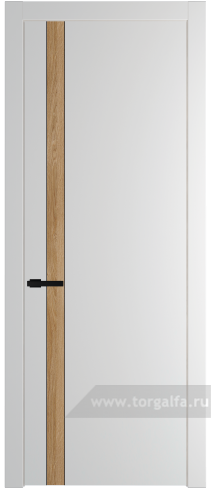 Глухая дверь ProfilDoors 18PW вставка Дуб Карамель с молдингом Черный матовый (Крем Вайт (RAL 120-02))
