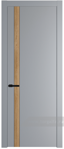 Глухая дверь ProfilDoors 18PW вставка Дуб Карамель с молдингом Черный матовый (Смоки (RAL 870-02))